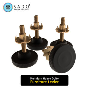 Premium Adjustable Furniture T-Nut Leveller (Black - RTNLB1)